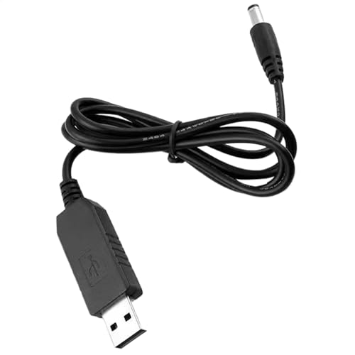 Cable enrutador de 12 V – Convertidor pequeño de 5 V a 9 V/12 V, conexión CC macho, cable de conversión USB a CC portátil, cable de voltaje para ventilador lámpara de mesa y piano