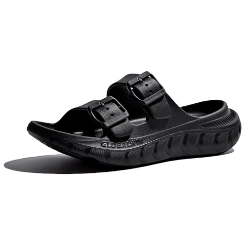 GLOBALWIN Recovery Slides For Women Mia Summer Sandals With Comfortable Arch Support Indoor Outdoor Cloud Slippers Reduce Stress on Feet Lightweight Black Size 7M - image 1