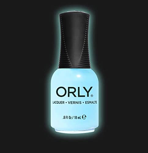 Orly Lacquer "Glow With The Flow" Top Effect Unique BLUE Glow in the Dark Nail Polish 0.6fl oz/18ml
