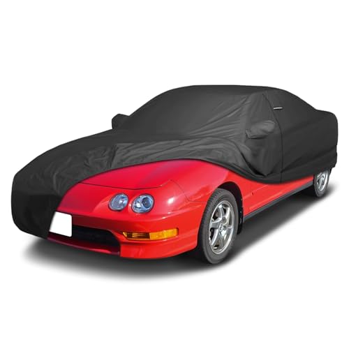 Image of iCarCover Car Cover All Weather for 1990-2001 Acura Integra Sedan | Premium Custom Fit Padded Hail Sun Rain Snow Dust Protection Covers for Automobiles Outdoor Full Exterior (Black)