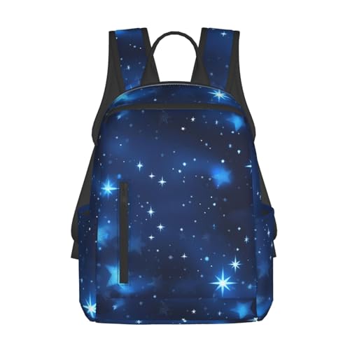 Sac à dos noir taille unique imprimé étoiles scintillantes pour femme et homme