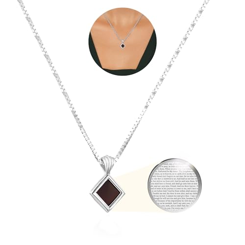 Tiny Christian Pendant with Smallest Nano Bible - on Square Rhombus Necklace for Women with Entire KJV New Testament Holy Scriptures on 0.2" Microchip, Religious Jewelry for Her, 18" Box Chain2