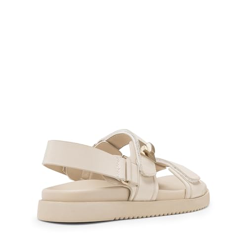 DREAM PAIRS DREAM PAIRS Women's Comfortable Open Toe Flat Sandals Fashion One Band Summer Dessy Sandals,Size 9,Nude,SDFS2409W