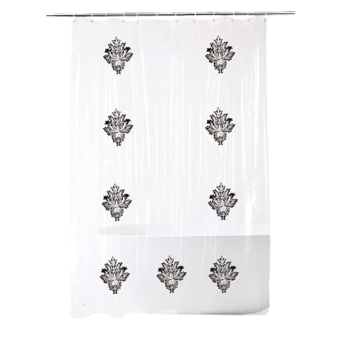 Image of Feelings Shower Curtain PVC Waterproof Curtain for Shower 7 Feet with 8 Hook - 54 x 84 Inch Printed Shower Curtain (Pattern - X)