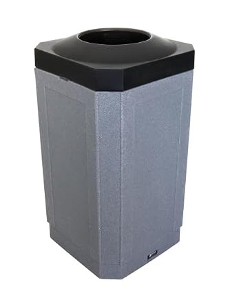 Form Series 32 Gallon Indoor Outdoor Heavy Duty Plastic Modern Commercial Trash or Recycling Bin - Lightweight, Easy to Clean, Easy to Empty