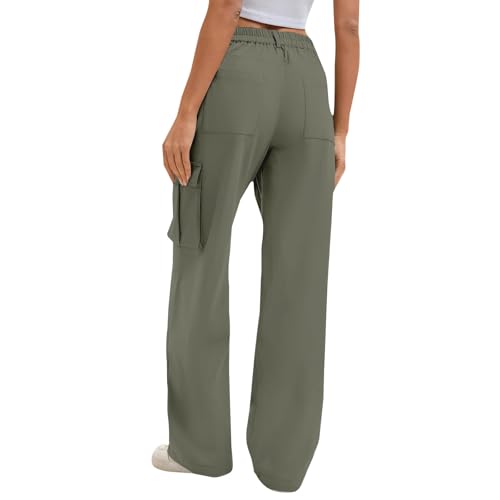 Womens Cargo Pants Baggy High Waisted Wide Leg Pants Y2k Streetwear with 6 Pockets Casual Comfy Chino Cotton Trousers3