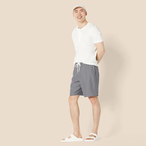 Image of Amazon Essentials Men's 9 inch Swim Trunks with Mesh Lining, Pockets, Drawstring Closure
