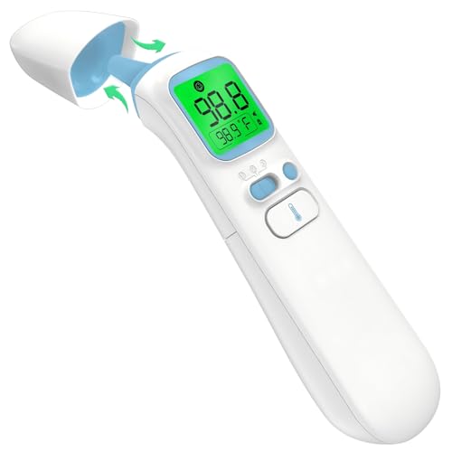 Product Image of the Ear and Forehead Thermometer for Adults, 3-in-1 Infrared Digital Thermometer for...