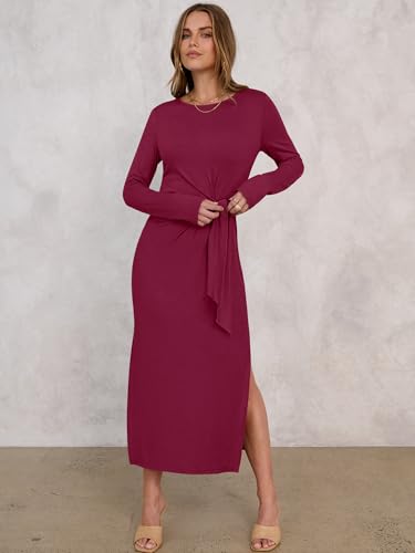Image of ANRABESS Women's Fall Long Sleeve Casual Maxi Dress