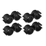 ELAYARD 4個 ダブルパイプ設計ほうきちりとり接続クリップ 安定固定ポールクランプ 耐久性プラスチック製 多対応掃除用アクセサリー