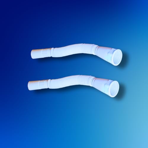 Image of 1 Meter Flexible PVC Waste Pipe Drain Hose Connector (Pack of 2) | Universal Fit for Bathroom & Kitchen Sink | Anti-Clog, Leak-Resistant Design | Easy Installation for Basin & Wash Basin Drainage