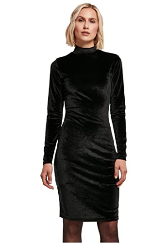 Urban Classics Ladies Velvet Turtleneck Mujer Vestido Corto Negro L 92% poliéster, 8% elastán