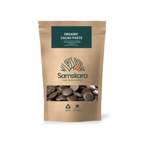 Pasta de Cacao Orgánica en Botones | 100% Natural y Cruda de Perú | Chocolate Puro Ceremonial | Sin Azúcar Añadida | Ideal para Bebidas y Repostería | Samskara - (1000 gr)