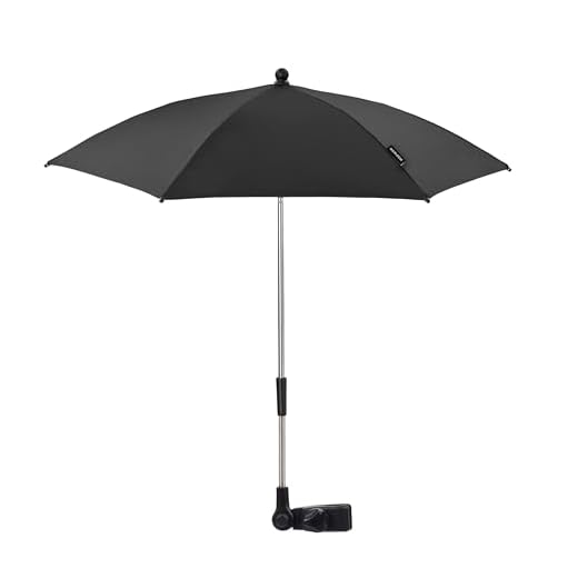 Maxi-Cosi Parasol, Stylischer und Praktischer Sonnenschirm Kinderwagen und Viele Mehr, mit UV-Lichtschutz 50+ inkl. Univsersal-Befestigung, Black.