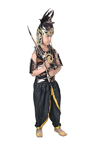 Image of BookMyCostume Baahubali Warrior Indian Movie Character with Helmet & Sword Kids & Adults Fancy Dress Costume 7-8 yrs
