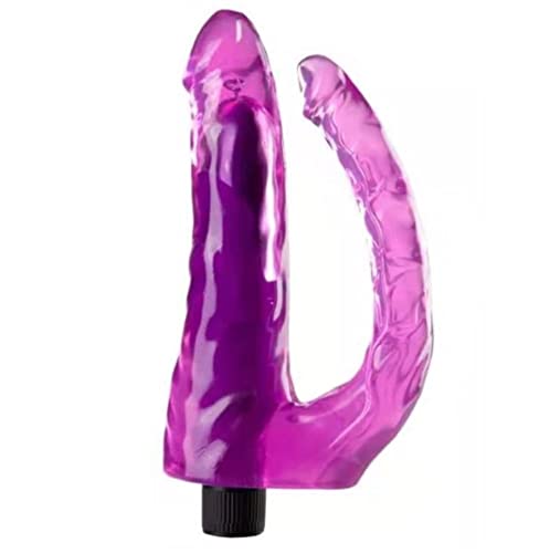 Vibrating Double Penetration Vibrator Dildo Sex Toy for Women G-Spot Anal 8 Inch