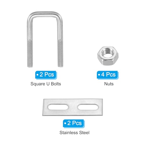 PATIKIL M8x25x50mm Square U-Bolts Kit - Image 3