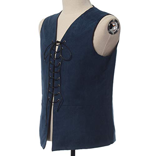 BPURB Mens Renaissance Steampunk Lace-up Vest Gothic Waistcoat Reversible Vest for Men4