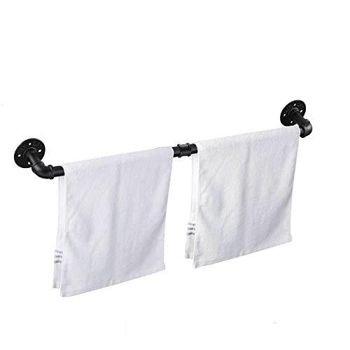 24 Inch Industrial Pipe Towel Bar, Elibbren Bathroom Hardware Towel Bar Accessory, DIY Wall Mount Bath Towel Rack Holder, 1 Pack