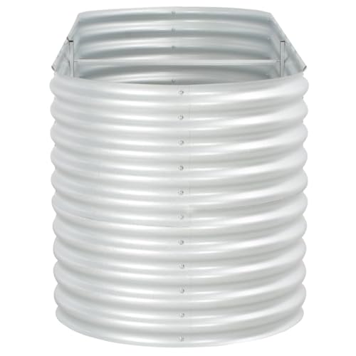 Fioriera Aiuola Rialzata Piante Fiori Giardino 240 X 80 X 81 Cm Acciaio Zincato Argento 02_0001022 - 5