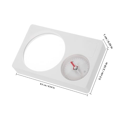 Brújula compacta blanca con lupa integrada para camping miniatura 2