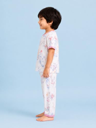 Image of Kidbea Kids Bamboo Viscose Co-Ord Set, Half Sleeve Round Neck Night Suit