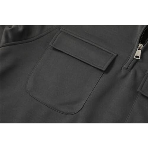 Mens Tactical Sweatshirts Quarter Zip Aztec Hooded Pullover Long Sleeve Cargo Workout Outdoor Hoodies (3X-Large,Dark Blue)2