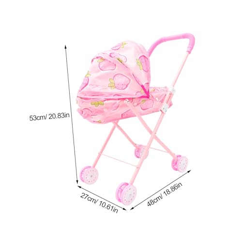 BESPORTBLE Kleiner Puppenwagen mit Stauraum Bewegliches Modell aus Sicheren Materialien mit Glattem Griff für Rollenspiel und Puppenpflege für Mädchen und Jungen – Bild 3