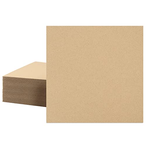 Image of Mat Board Center, 50 Corrugated Cardboard Sheets 12x12 Inches Flat Card Board Inserts for Packing, Shipping, Mailing, DIY Crafts