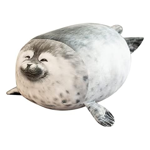 Siegel Plüschtier,40cm Siegel Kuscheltie Tier Kissen Niedliche Tier Puppe Flauschiges Stofftier Cover