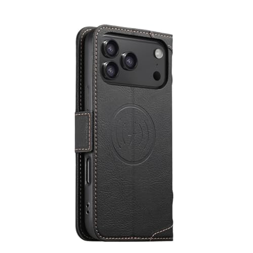 Étui portefeuille iPhone 17 noir élégant et finitions premium