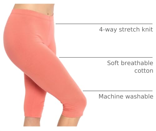 Image of STRETCH IS COMFORT Women's Ultra Buttery Smooth Cotton Leggings, Knee Length Leggings or Shorts | Small to 5X