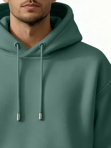 Image of Nobero Heavy Duty Oversized Solid Hoodie for Men | Hoodies for Men | Oversized Fit | Solid Colour | Thick Fleece Fabric | Drawstring Hood