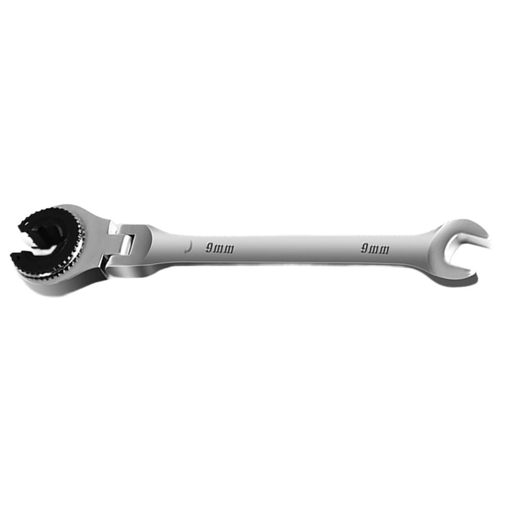 Llave de trinquete de cabeza flexible de 8 a 27 mm, llave de tubo métrica con acabado cromado, construcción de acero Cr-V para uso automotriz y doméstico