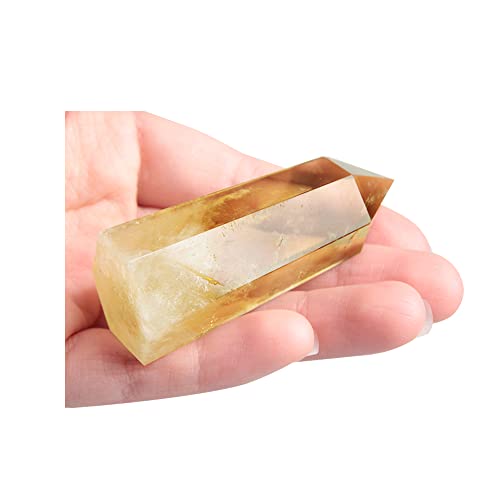Acxico 1Pcs 5-6cm Natural Smoky Citrine Quartz Obelisk Crystal Wand Point Healing