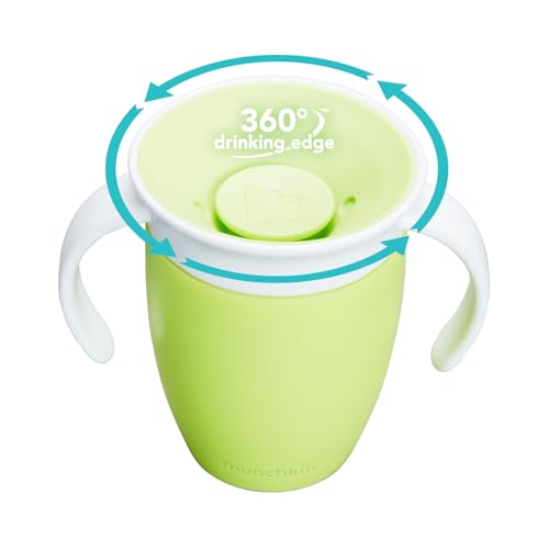 Munchkin 7Oz Miracle 360° Trainer Sippy Cup - Green (Pack of 1, Plastic), 7 Ounce