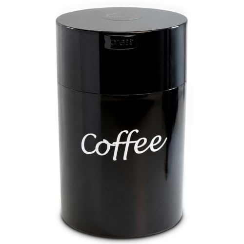 The Best Coffee Bean Storage to Prolong Freshness 6 COFFEEVAC 1LB – Patented Airtight Container | Multi-use Vacuum Container Works as Smell Proof Containers for Ground Coffee and Coffee Bean Containers. Black with Logo