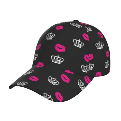 Casquette de baseball noire universelle réglable couronne et lèvres KoNsev