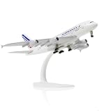 QIYUMOKE 1:300 France A380 Modèle d'avion métal moulé avec Support 19 cm