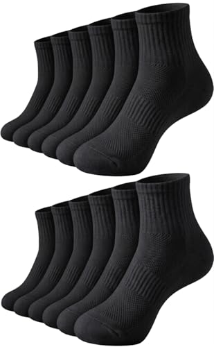 Image of Men's Cotton Rich Ankle Socks Unisex | Soft, Skin Friendly, Terry Cushioned & Breathable | Fits UK 5-11| Combo Packs (IN, Alpha, Free Size, 10, Black)