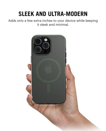 Image of DailyObjects TPU Green Nimbus Slim Magnetic Protective Case Cover Compatible With iPhone 15 Pro Max|Magsafe|Camera&Body Protection|Anti Shock,Scratch Resistant|Cutouts Modern Design|Wireless Charging