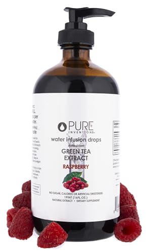 Image of Pure Inventions Water Enhancer Drops - Refreshing and Delicious - Antioxidants, Electrolytes - No Sugar, Calories, or Artificial Sweeteners - Green Tea Raspberry (16oz)