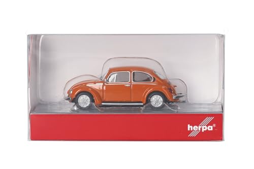 Herpa Modellauto VW Käfer 1303, Leuchtorange, Miniatur im Maßstab 1:87, Sammlerstück, Made in Germany, Modell aus Kunststoff