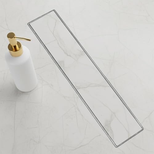 Image of ARQUIN Tile Insert Shower Drain Channel 24x4 Inch Bathroom Tile Insert Drain | 304 Grade Stainless Steel Waste Water Marble Floor Drain Channel with Cockroach Trap (1mm Thickness)