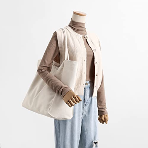 Image of Jeelow Large Striped Or Patterned Canvas Tote Bag for Women Men Shoulder Handbag with Zipper Pocket Travel