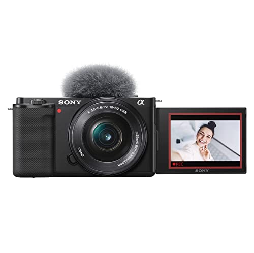(Renewed) Sony Alpha ZV-E10L 24.2 Mega Pixel Interchangeable-Lens Mirrorless vlog Camera with 16-50 mm Lens, Made for Creators (APS-C Sensor, Advanced Autofocus, Clear Audio, 4K )- Black,Optical Zoom