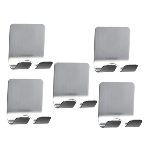 BESTonZON 5個 ステンレス製剃刀壁掛けフック 免打孔滑らか 設計 耐久性多機能収納 浴室キッチン寝室対応