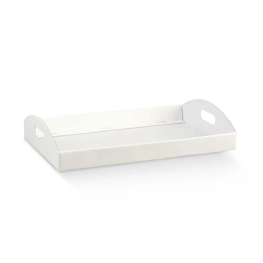 31x22x9 cm Cesto VASSOIO per BOMBONIERA | IDEALE PER TRASPORTO E PER COMPOSIZIONE CESTI FAI DA TE (Harmony Bianco