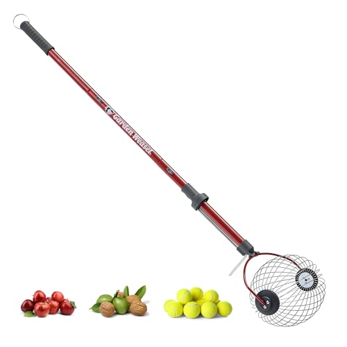 GARDEN WEASEL Large Nut Gatherer Roller Nut Collector Tool for Walnuts Tennis Balls and More Yard Picker Upper with Durable Cage and Ergonomic Handle - Newest Model
