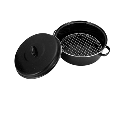 TAKEY焼き芋器 焼芋鍋 ホーロー石焼きいも器 両手鍋 蓋付きコンロ鍋 ホット鍋 手作り調理ツール 洗いやすい 高耐久 直火 キッチン用品 エナメルカバー 焼き鍋 サツマイモの丸焼き サツマイモとサツマイモの鍋 (28cm,ガラスカバー(グローブ/クラン